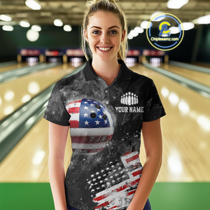 Custom American Flag Bowling Shirts Men Women Team Patriotic Bowling Jersey MBL84