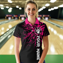 Load image into Gallery viewer, Custom Pink Bowling Shirts Funny Bowling Jersey for Men Women Team Polo&amp;1/4 Zip MBL44