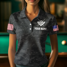 Load image into Gallery viewer, Billiard Shirt for Women US Flag Eagle Billiard Jersey 8 Ball Billiard for Women Team Shirt NNT24