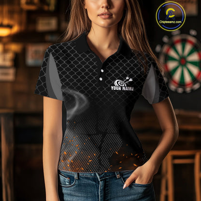 Women's Custom Darts Jersey With Thunder Wolfs & Dark Geometric Pattern NYN0283