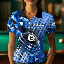 Load image into Gallery viewer, Blue Billiard Shirt 8 Ball Billiard Jersey for Women Billiard Gifts for Women Polo &amp; 1/4 Zip NNT25