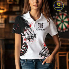 Load image into Gallery viewer, Colorful Splashed Tiger &amp; Dartboard Women&#39;s Darts Shirt - Custom Name For Darts Jersey NYN0427