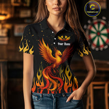 Load image into Gallery viewer, Women’s Darts Team Shirt - Rust Phoenix And Flame Pattern | Custom Name Option NYN0304