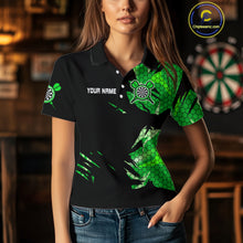 Load image into Gallery viewer, Custom Women&#39;s Darts Jersey Green Lightning Dartboard With Halftone Pattern NYN0276