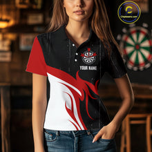 Load image into Gallery viewer, Red Skull Dartboard Grunge Custom Dart Shirt For Women, Dart Team Jerseys NYN0116