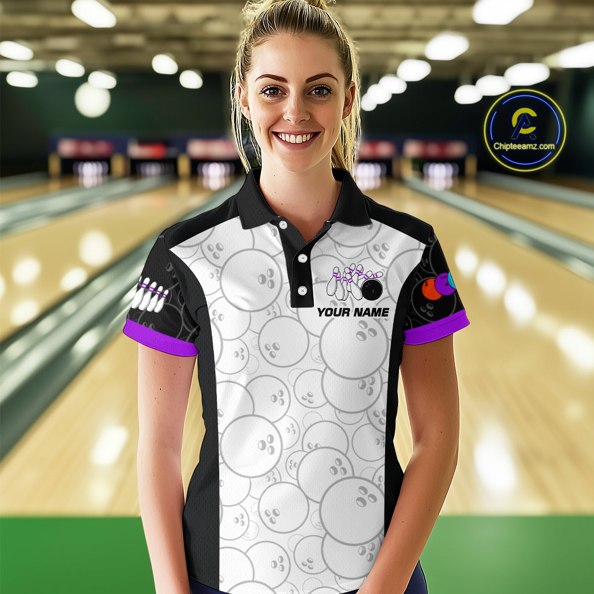 Custom Purple Dragon Bowling Shirts for Men Women Team Bowling Polo & Quarter Zip MBL86