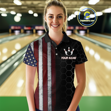 Load image into Gallery viewer, Custom American Bowling Polo Shirt Patriotic Bowling Jersey for Men Women QZT683
