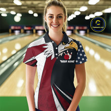 Load image into Gallery viewer, Eagel Bowling Custom Women Bowling Shirt Polo &amp; Quarter-Zip Bowling Team Jerseys HNT63