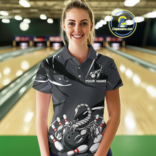 Load image into Gallery viewer, Custom Scorpio Zodiac Bowling Women Bowling Shirt Polo &amp; Quarter-Zip Bowling Team Jerseys HNT59