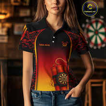 Load image into Gallery viewer, Persionalized Dartboard In Bombs Red-Yellow Dart Shirt For Women, Dart Jerseys NYN0115