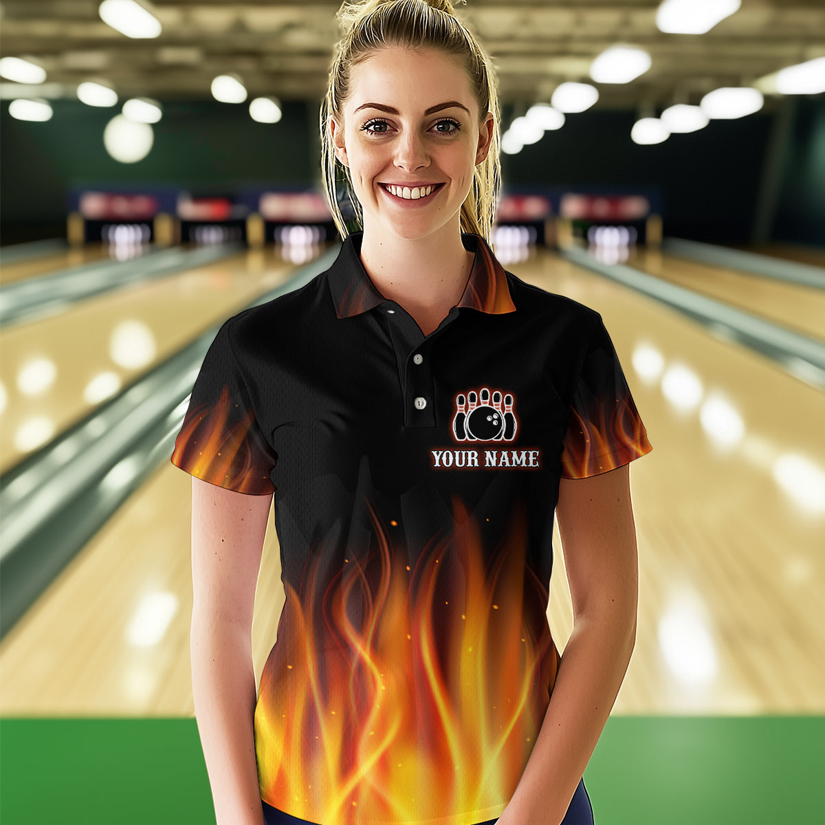 Personalized Bowling Jersey with Name and Team Name Custom Bowling Team Jersey Bowling Polo Shirt for Women QZT17