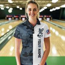 Load image into Gallery viewer, Camouflage Bowling Shirt Custom Eagle Bowling Team Jersey Patriotic Polo Shirt QZT676