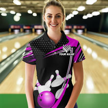 Load image into Gallery viewer, Purple Bowling Shirts for Men and Women Bowling Shirt Team Bowling Polo &amp; 1/4 Zip Shirt MBL36