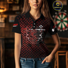 Load image into Gallery viewer, Red Splatter Skull Personalized Viking Women&#39;s Dart Shirt - Custom Name For Players NYN0436