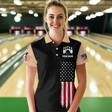 Load image into Gallery viewer, American Flag Brown Bowling Shirts for Men Women Team Bowling Jersey Polo &amp; 1/4 Zip MBL17
