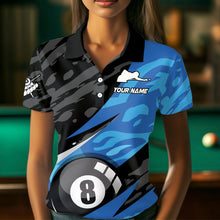 Load image into Gallery viewer, Blue Billiard Jerseys 8 9 Ball Pool Billiard Shirts for Women Polo &amp; 1/4 Zip Shirt Billiards Gifts Team Jersey NNT27