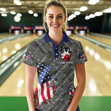 Load image into Gallery viewer, American Flag Bowling Shirt for Men and Women Patriotic Bowling Jere for Bowlers MBL38