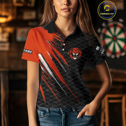 Lion Dart Arrows Grunge Style Custom Orange Dart Shirt For Women, Dart Team Jerseys NYN0101