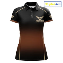 Load image into Gallery viewer, Black And Brown 8 Ball Pool Women Billiard Polo &amp; 1/4-Zip Shirt Custom Billiard Balls Jerseys NYN2442