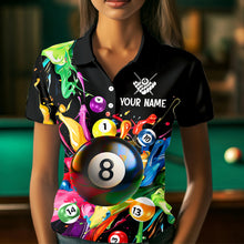 Load image into Gallery viewer, Colorful Ball Billiard Jersey Personalized Billiard Shirt for Women, Billiard Team Jersey Polo &amp; 1/4 Zip NNT31