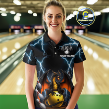 Load image into Gallery viewer, Dragon Thunder Bowling Custom Women Bowling Shirt Polo &amp; Quarter-Zip Bowling Team Jerseys HNT55
