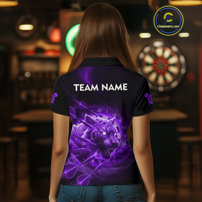 Custom Purple Fantasy Tiger Storm Dart Arrow Darts Polo Shirt For Women Dart Team Jerseys NYN1821