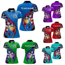 Load image into Gallery viewer, Custom Bowling Team Polo Shirts for Women - Personalized Abstract Colors Bowling Jersey YYD0080