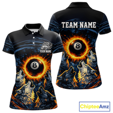 Load image into Gallery viewer, Personalized Funny Wolf 8 Ball Pool Women Billiard Polo &amp; 1/4 Zip, Billiard Shirt, Billiard Team Jerseys NNT144