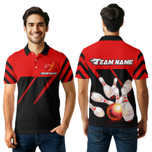 Load image into Gallery viewer, Red Bowling Shirt Custom Bowling Jersey for Men Women Bowling Polo&amp;1/4 Zip Shirts MBL51