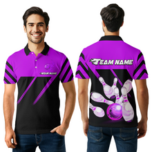 Load image into Gallery viewer, Purple Bowling Shirt Custom Bowling Jersey for Men Women Bowling Polo&amp;1/4 Zip Shirts MBL51