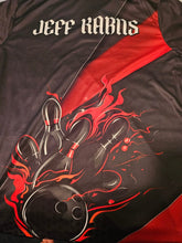 Load image into Gallery viewer, Multi Colors And Styles Custom Name Fire Flame Bowling Team Shirts For Men, Women And Kids IPHW6185