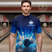 Load image into Gallery viewer, Custom Lightning Bowling Jersey for Men Bowling Team Shirts Bowling Uniform Polo &amp; 1/4 Zip HNT164