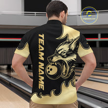 Load image into Gallery viewer, Gold Wolf Bowling Shirts for Team Women Men Custom Wolf Bowling Polo &amp; Quarter Zip MBL194