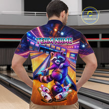 Load image into Gallery viewer, Funny Raccoon Bowling for Men Custom Bowling League Jersey Polo &amp; 1/4-Zip Bowling Outfit QZT903