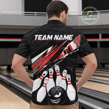 Load image into Gallery viewer, Custom Red Funny Bowling Jersey for Men Bowling Uniform Polo &amp; 1/4 Zip Bowling Team Shirts HNT128