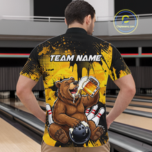 Load image into Gallery viewer, Custom Beer Bear Bowling Jersey for Men Bowling Team Shirts Bowling Polo &amp; 1/4 Zip HNT265