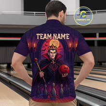Load image into Gallery viewer, Custom Vampire Bowling Team Shirt Polo &amp; Quarter-Zip Bowling League Jersey for Men Outfit QZT752