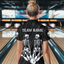 Load image into Gallery viewer, Skull Bowling Shirt for Women 3D Custom Name Team League Bowling Jersey Polo &amp; Quarter-Zip HNT20