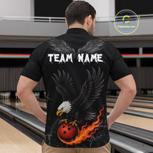 Load image into Gallery viewer, Custom Black Eagle Bowling Men Bowling Shirt Polo &amp; Quarter-Zip Bowling Team Jerseys HNT77