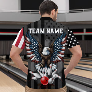 Eagle Bowling Quarter-Zip Shirt Custom Bowling Jersey for Men Bowling Team League QZT51