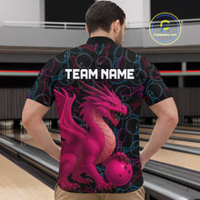 Load image into Gallery viewer, Pink Dragon Bowling Shirt Custom Bowling Jerseys for Men Women with Team Name MBL89