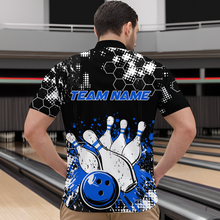 Load image into Gallery viewer, Blue Watercolor Bowling Shirts Men Women Team Custom Bowling Polo &amp; 1/4 Zip Shirt MBL60