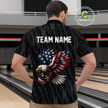 Load image into Gallery viewer, Custom American Flag Eagle Bowling Men Polo &amp; 1/4 Zip Shirts Bowling Team Jerseys HNT89