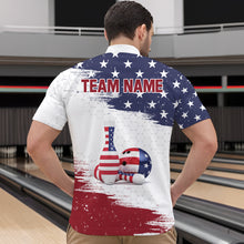 Load image into Gallery viewer, American Flag Bowling Quarter-Zip Shirt Custom Bowling Jersey for Men Bowling Team League QZT52