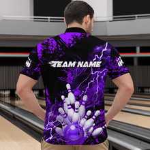 Load image into Gallery viewer, Purple Thunder Lightning Bowling Shirt Custom Colorful Bowling Jersey Men Women Team MBL67