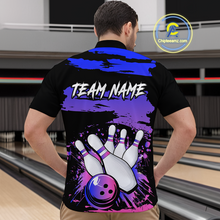 Load image into Gallery viewer, Purple Bowling Shirts Custom for Women Men Team Bowling Polo and 1/4 Zip Shirts MBL116