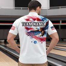 Load image into Gallery viewer, Patriotic Eagle Bowling Shirts American Flag Bowling Polo &amp; 1/4 Shirt for Men Women MBL12