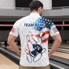 Load image into Gallery viewer, American Bowling Shirt Patriotic Bowling Shirts for Men Women Bowling Polo 1/4 Zip Shirt MBL26