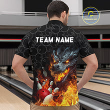 Load image into Gallery viewer, Custom Dragon Flaming Bowling Shirt for Men and Women Team Name Bowling Jersey MBL96