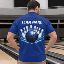 Load image into Gallery viewer, Custom Skull Bowling Shirt Blue Bowling Jersey for Men Women Team Polo&amp;1/4 Zip MBL58
